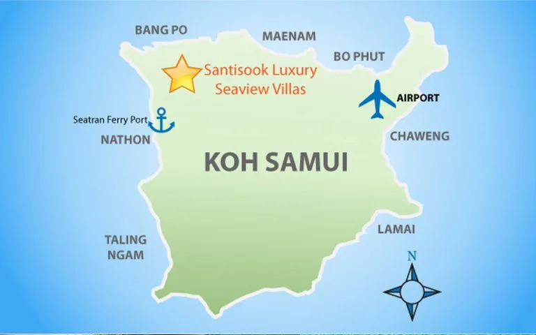 Premier Luxury Villas In Koh Samui Map