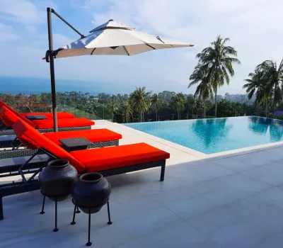 Sea View Villa A pool area