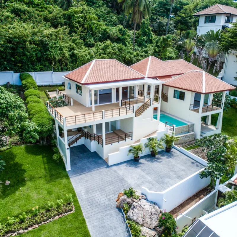 Santisook Luxury Sea View – Villa C (9) Sea View Villa C aerial view